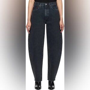 ❌❌SOLD❌❌AGOLDE 27 black distressed balloon jeans Euc